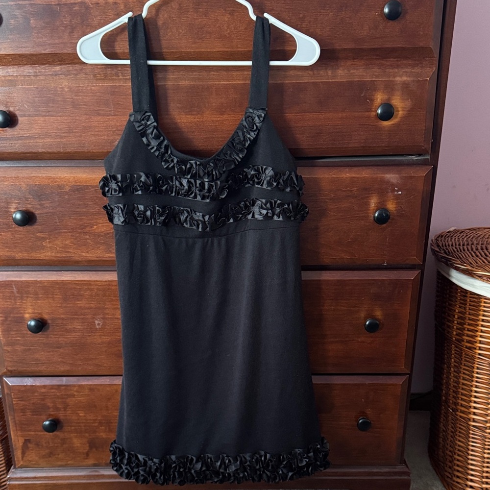 Young Essence Black Ruffle Dress